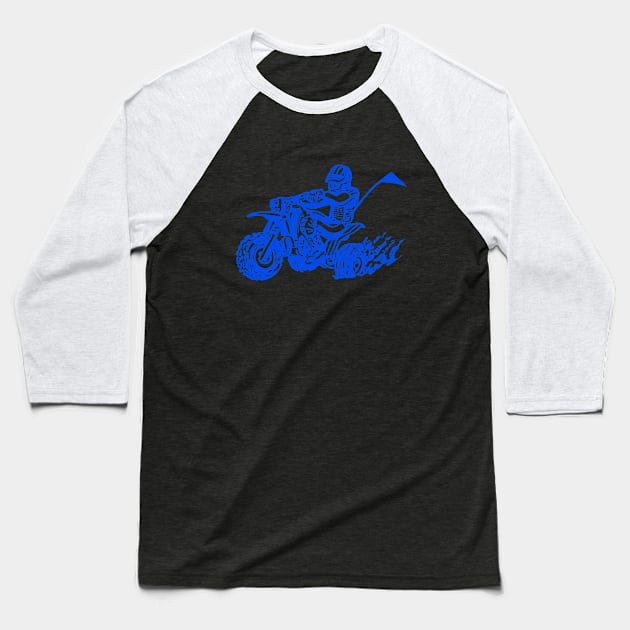 Three Wheeler- Greatest invention since gasoline (Blue design) Baseball T-Shirt by Lawrence of Oregon